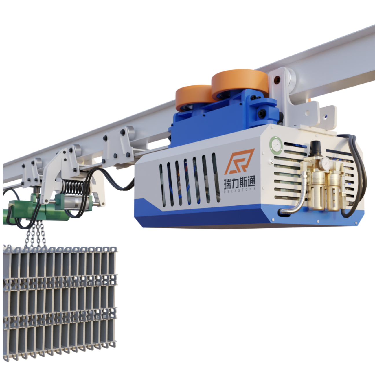 pneumatic monorail transport locomotive