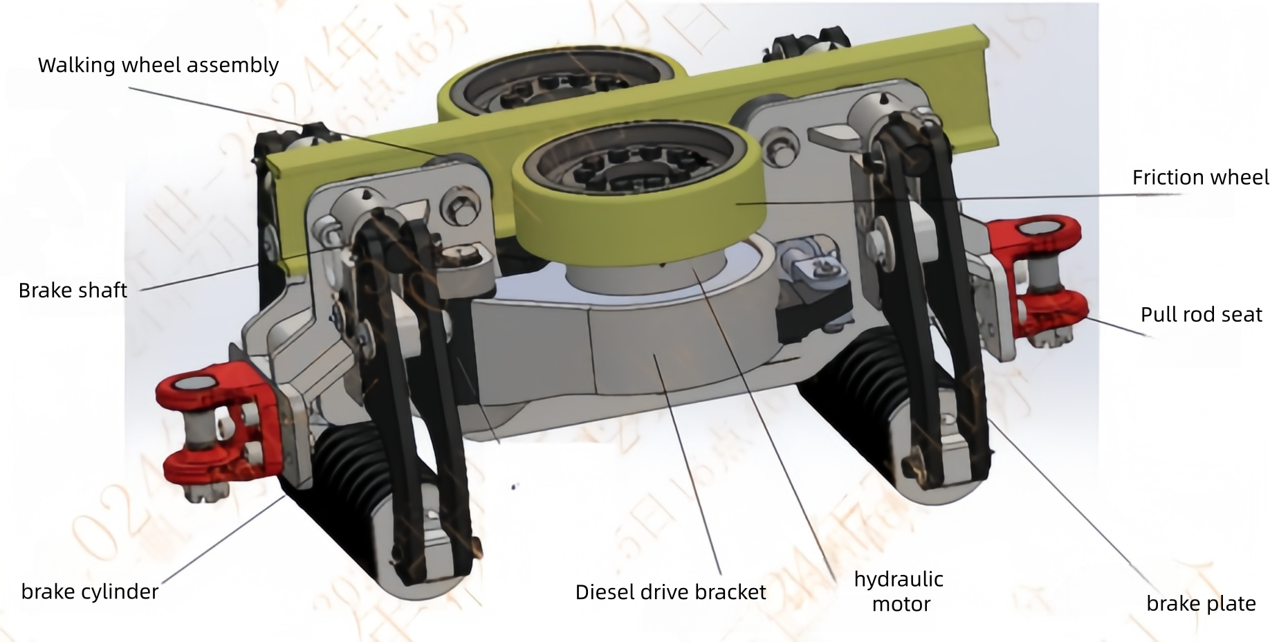 swing-arm half-motor drive unit monorail transport locomotive